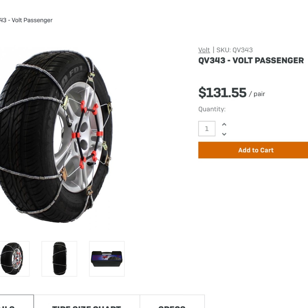 Unused Snow Chains QV343 - Quality Chain Corp.